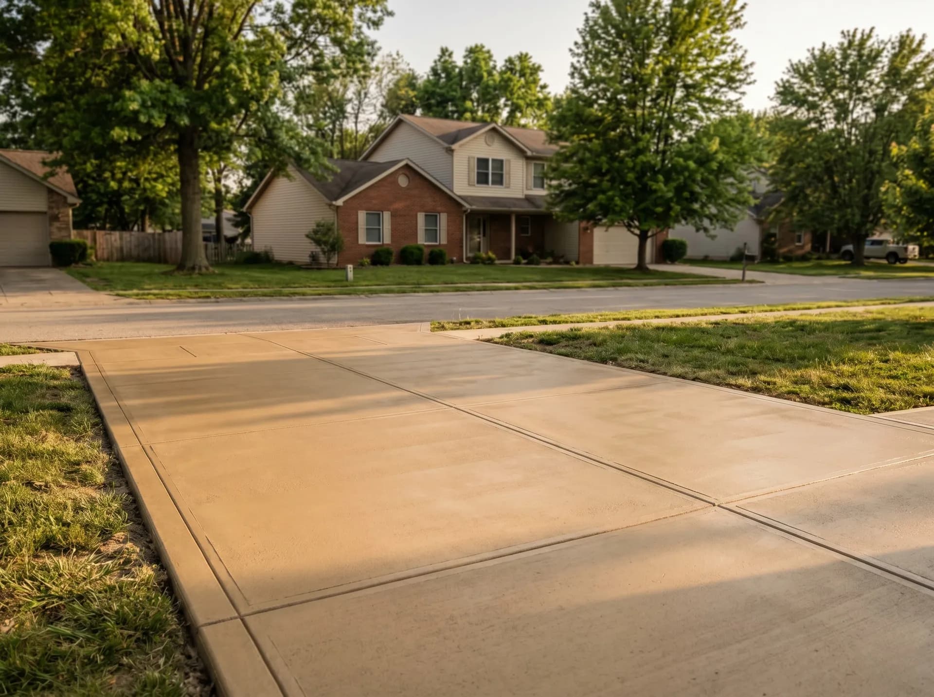 Stamped ashlar slate driveway in Newburgh, IN