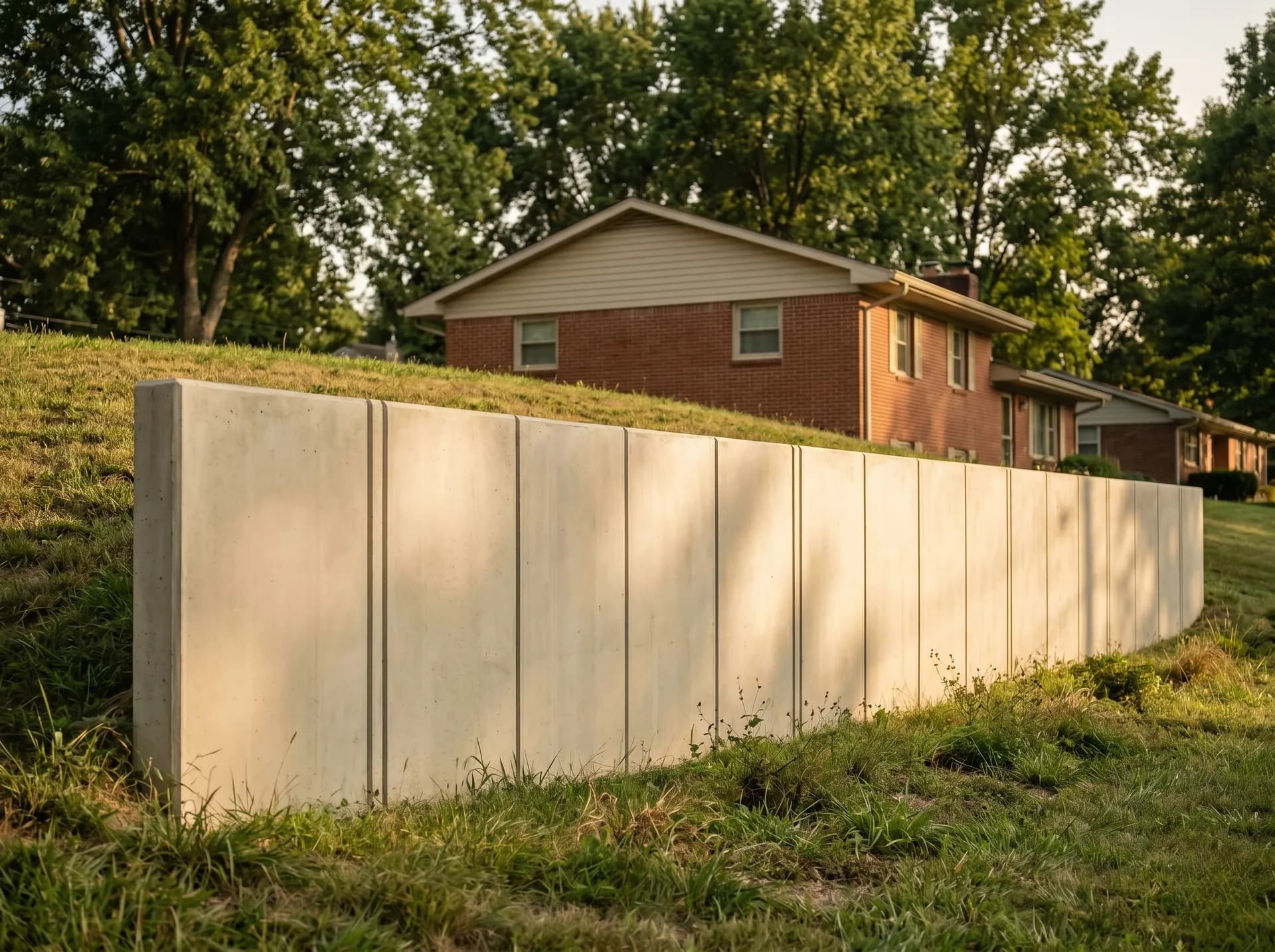 6-foot engineered retaining wall in Evansville, IN